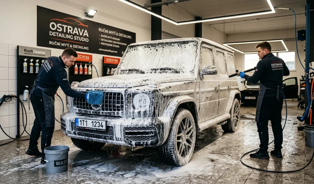 Ruční mytí aut Ostrava šetrné dvoukbelíkové mytí