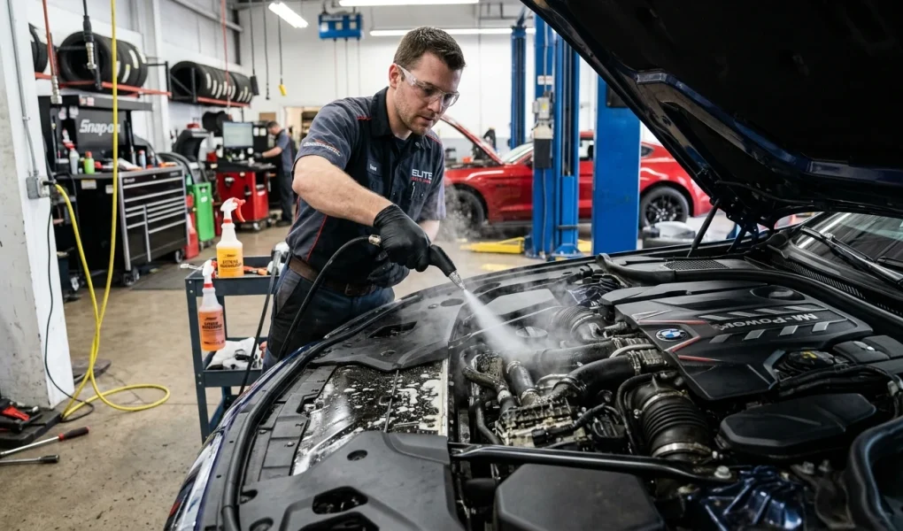 Kde umýt motor auta bezpečné mytí motoru