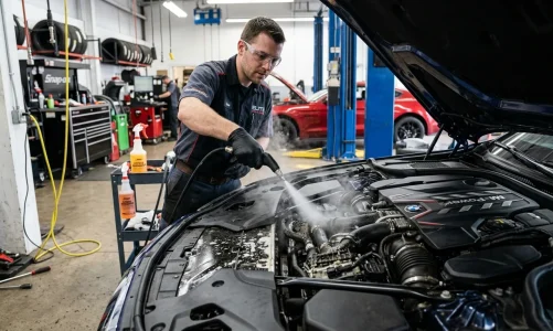 Kde umýt motor auta bezpečné mytí motoru